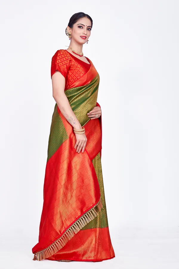 Green_Nylon_Softy_Saree_For_Women