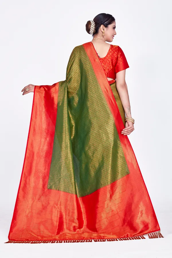 Green_Nylon_Softy_Saree_For_Women