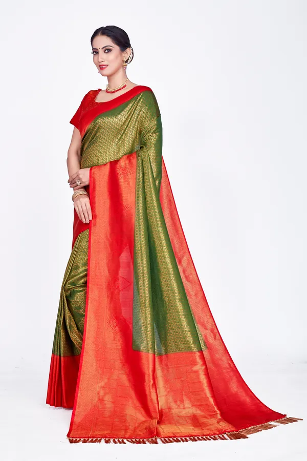 Green_Nylon_Softy_Saree_For_Women