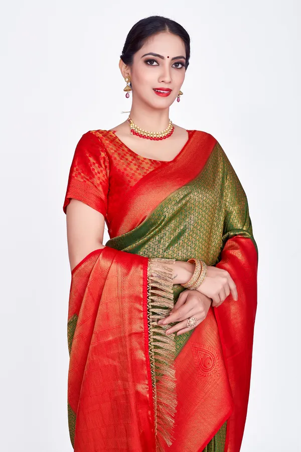 Green_Nylon_Softy_Saree_For_Women