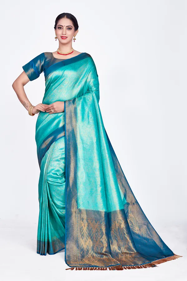 Sky_Blue_Nylon_Softy_Saree_For_Women