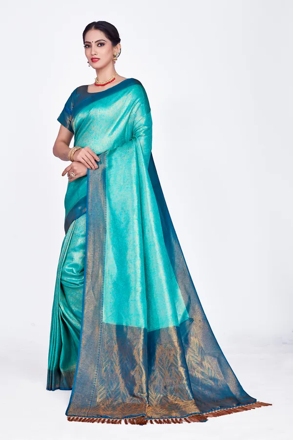 Sky_Blue_Nylon_Softy_Saree_For_Women