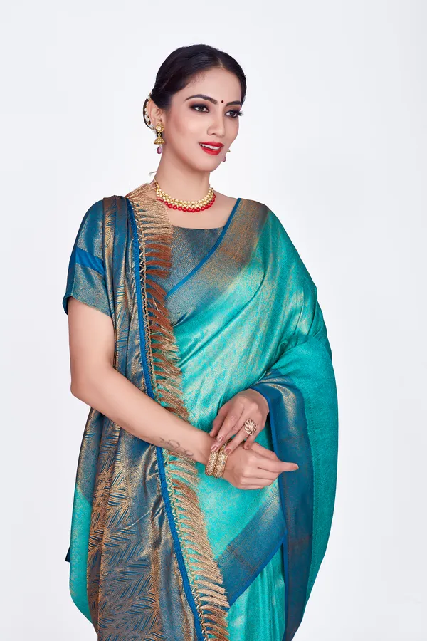 Sky_Blue_Nylon_Softy_Saree_For_Women