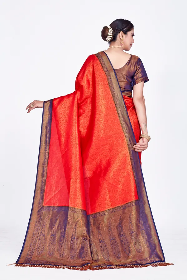 Red_Nylon_Softy_Saree_For_Women