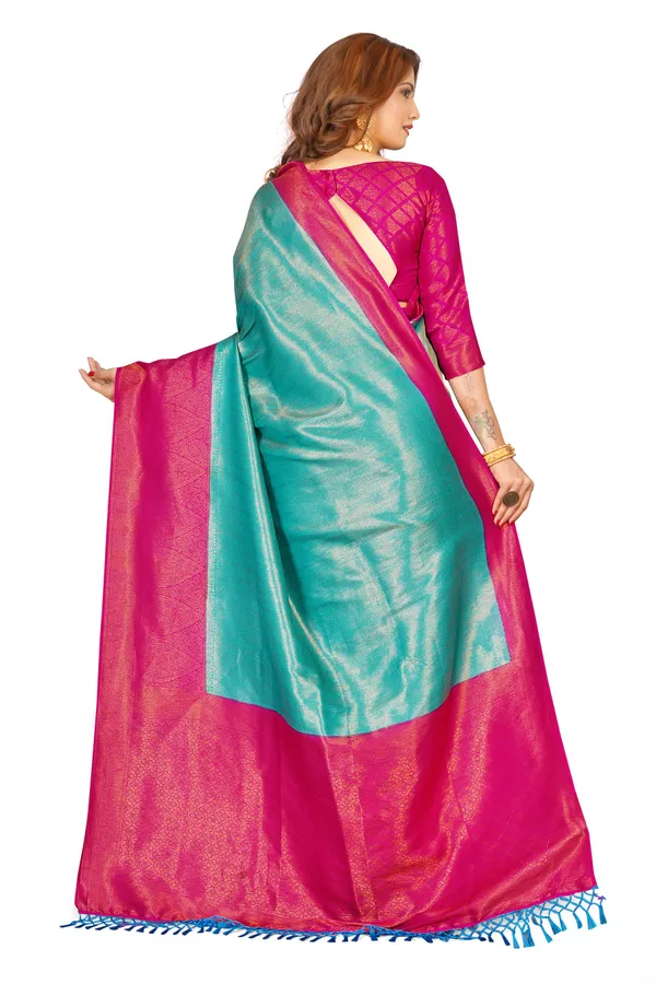 Sky_Blue_Nylon_Softy_Saree_For_Women
