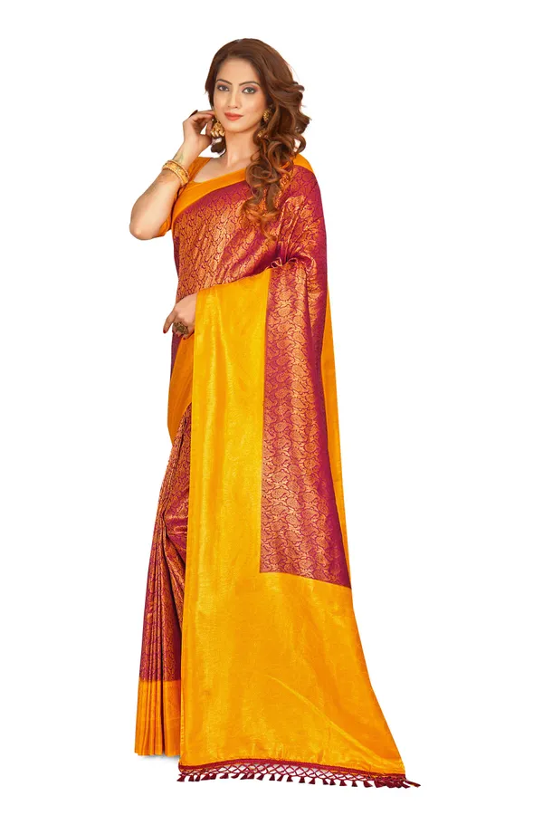 Maroon_Nylon_Softy_Saree_For_Women