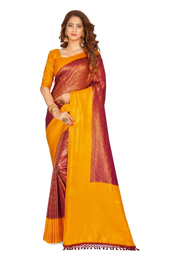 Maroon_Nylon_Softy_Saree_For_Women