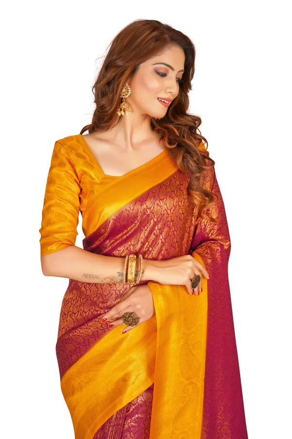 Maroon_Nylon_Softy_Saree_For_Women