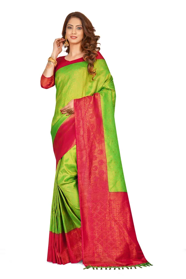 Green_Nylon_Softy_Saree_For_Women