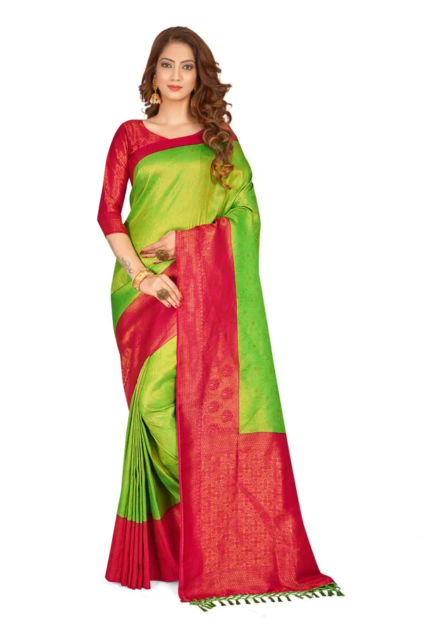 Green_Nylon_Softy_Saree_For_Women