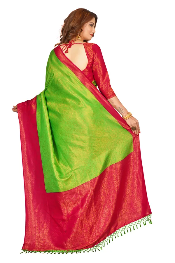 Green_Nylon_Softy_Saree_For_Women