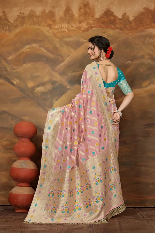 Sky_Blue_Organza_Saree_For_Women