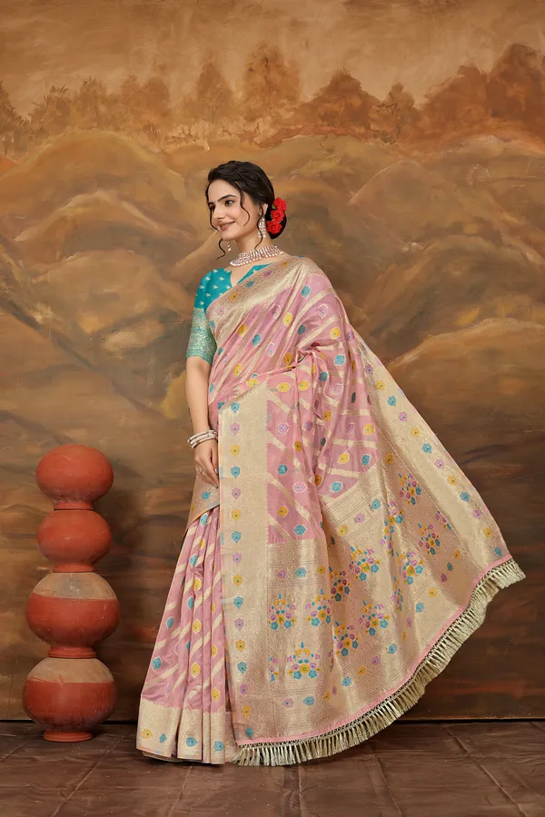 Sky_Blue_Organza_Saree_For_Women
