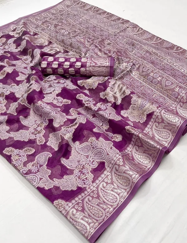 Premium_Organza_Silk_Sarees_new_collection_for_wedding_Occasion_with_Gold_Tone_Zari_work_in_a_Bright_and__Beautiful_color_designer_saree