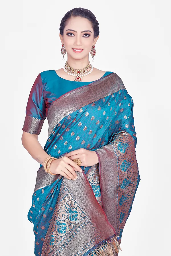 Nazoya_firozi_Saree_For_Women