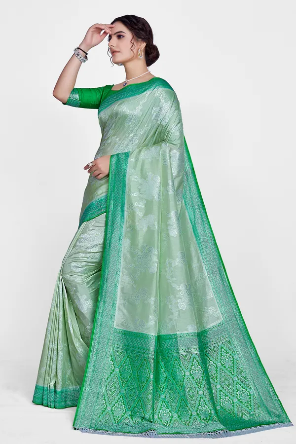 crystal_silk_Green_Saree_For_Women