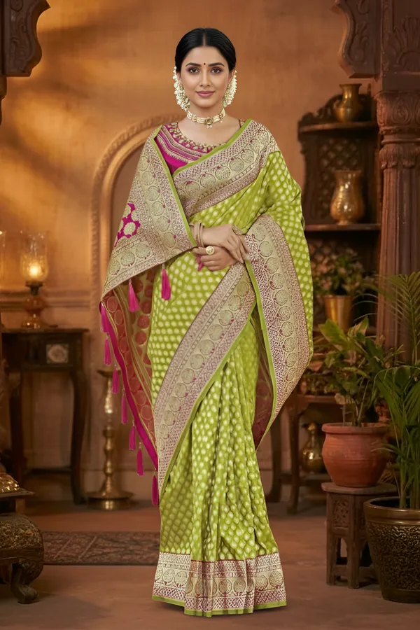 Aagiri_Self_Design,_Woven,_Embellished,_Applique_Banarasi_Jacquard,_Art_Silk_Saree__(Green,_Pink)