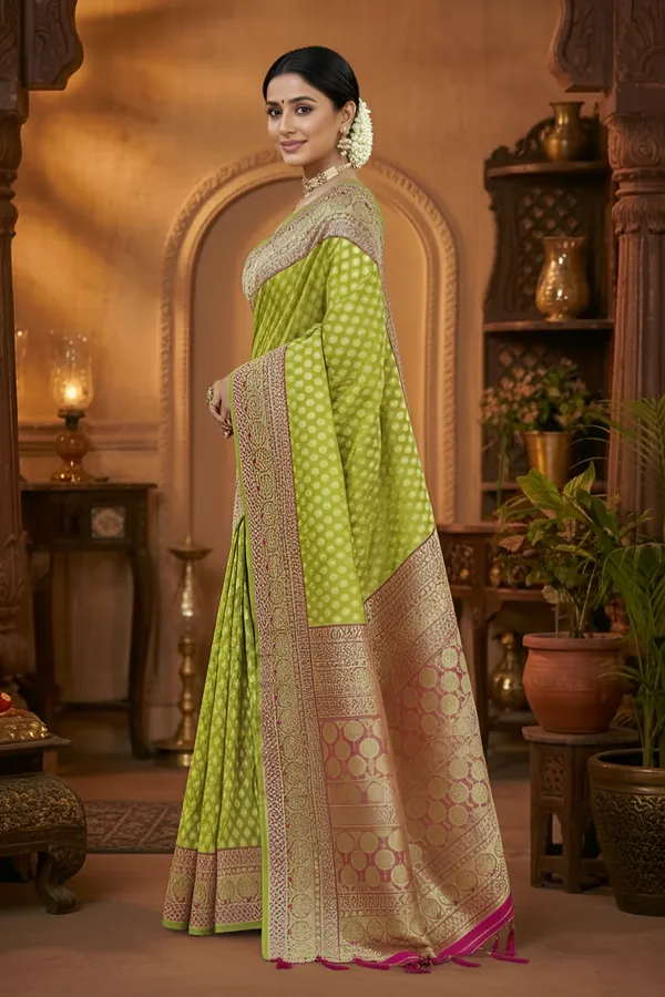 Aagiri_Self_Design,_Woven,_Embellished,_Applique_Banarasi_Jacquard,_Art_Silk_Saree__(Green,_Pink)