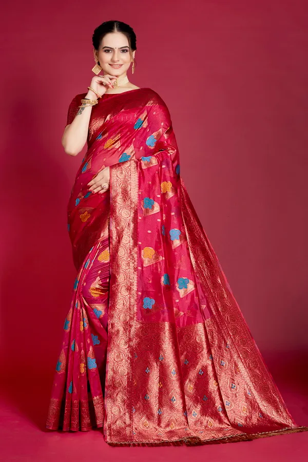 Multicolor_Organza_Saree_For_Women