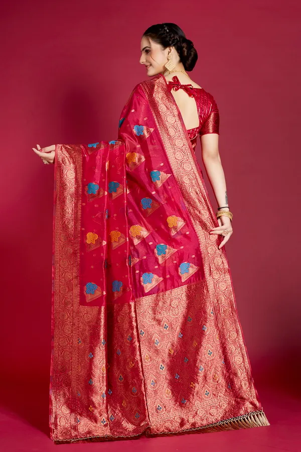 Multicolor_Organza_Saree_For_Women
