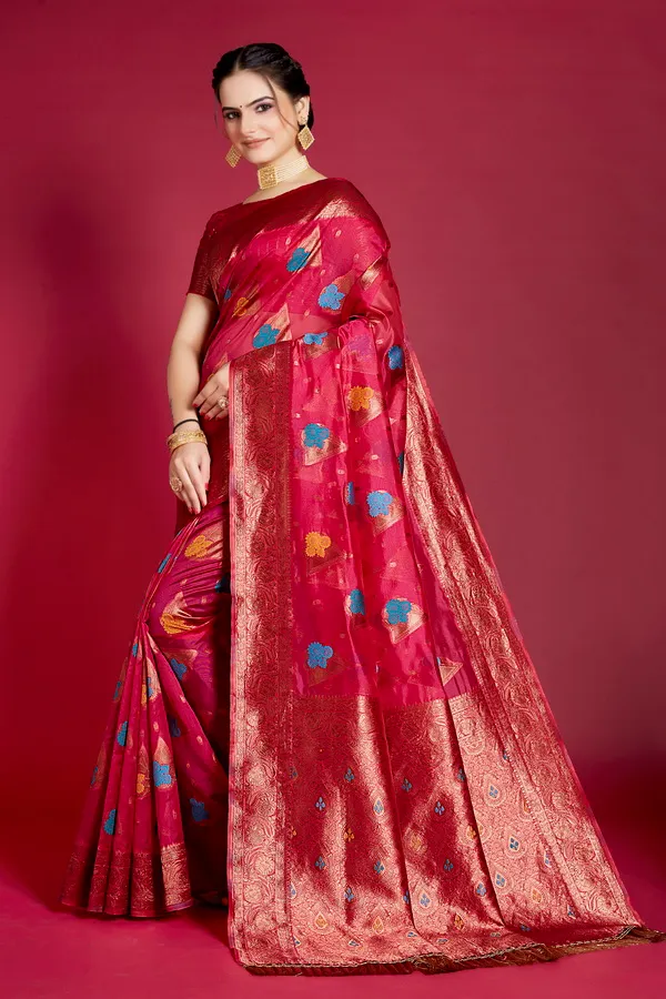Multicolor_Organza_Saree_For_Women