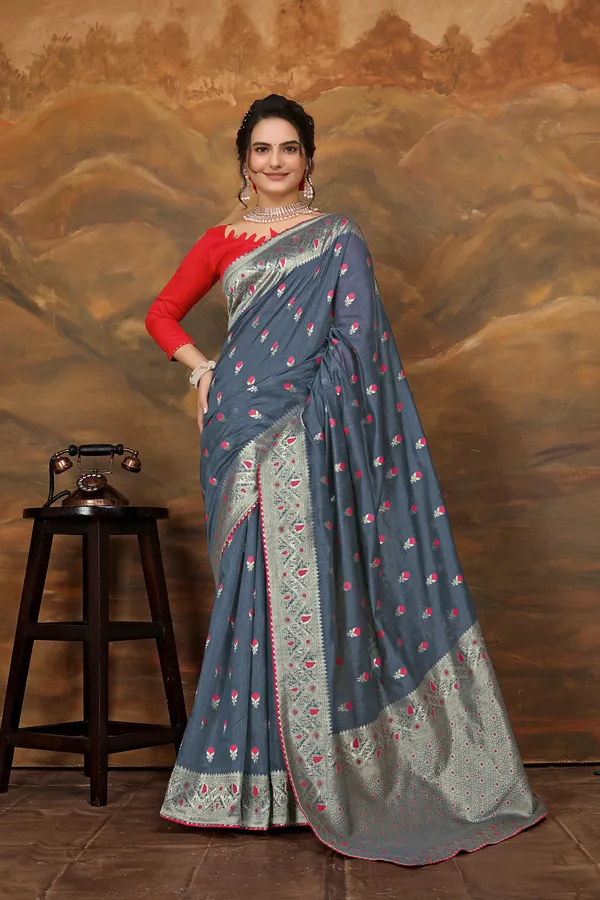 Grey_Cotton_Saree_For_Women