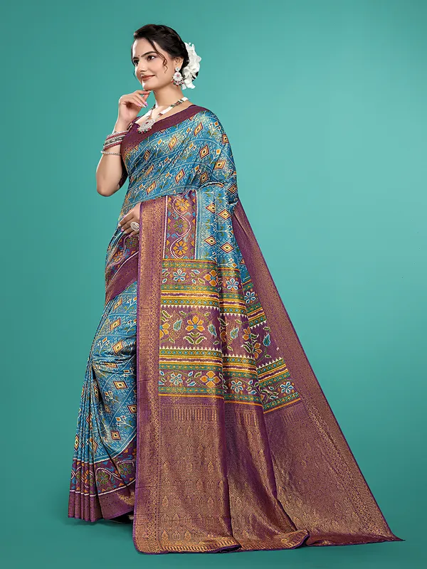 Premium_Nylon_Softy__Banarasi_Silk_Sarees_new_collection_for_wedding_Occasion_with_Gold_Tone_Zari_work_in_a_elegant_Firozi_Colour_||_Best_collection_of_Sarees_for_women_at_Lowest_Prices_with_Free_Shipping_||_COD_also_available