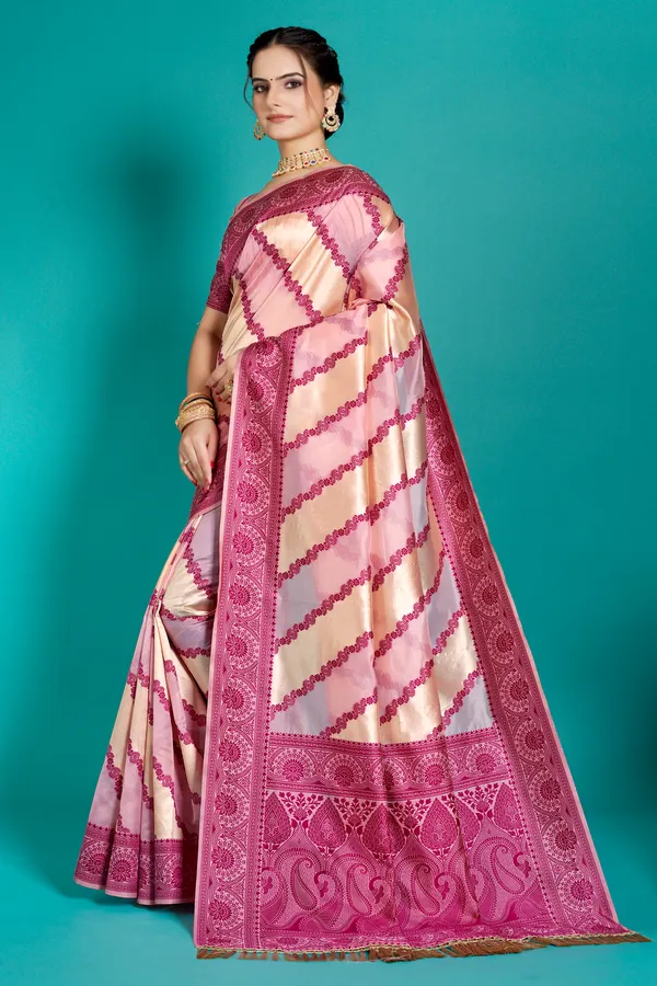 Organza_Saree_with_Blouse_Piece_|_Stylish_Saree_for_Women_Functions