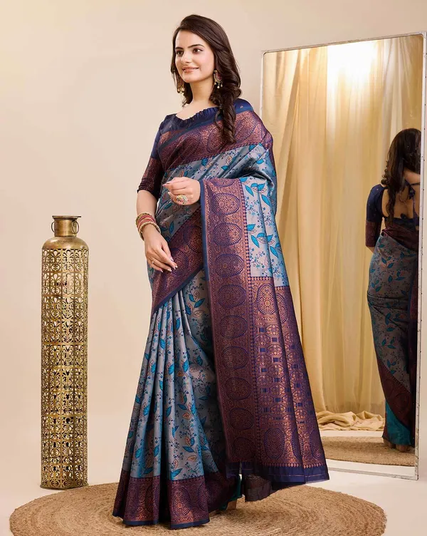 Women's_Banarasi_Silk_Saree_�_Soft_Weaving,_Stylish_Floral_Design,_Blouse_Included