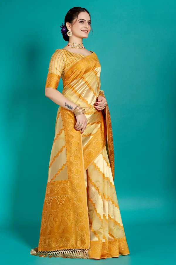 Organza_Saree_with_Blouse_Piece_|_Stylish_Saree_for_Women_Functions