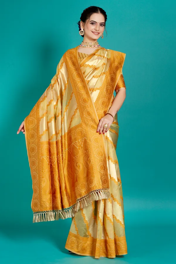 Organza_Saree_with_Blouse_Piece_|_Stylish_Saree_for_Women_Functions