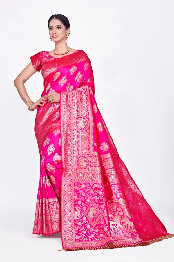 Pink_Banarsi_Silk_Saree_For_Women
