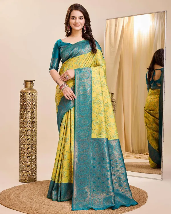 Women's_Banarasi_Silk_Saree_�_Soft_Weaving,_Stylish_Floral_Design,_Blouse_Included