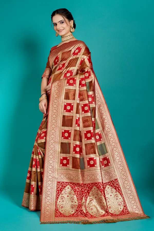 Premium_Organza_Banarasi_Silk_Sarees_new_collection_for_wedding_Occasion_with_Gold_Tone_Zari_work_Beautiful_Saree