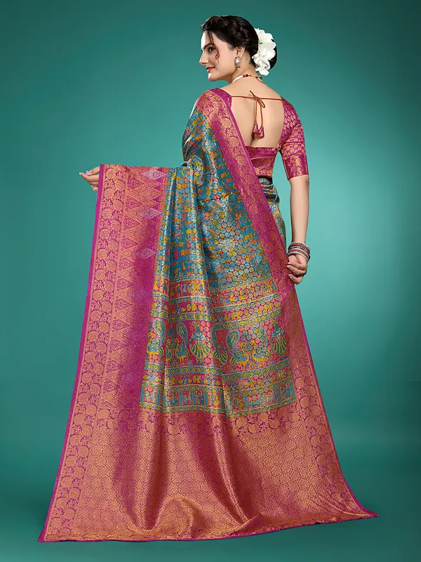 Premium_Nylon_Softy__Banarasi_Silk_Sarees_new_collection_for_wedding_Occasion_with_Gold_Tone_Zari_work_in_a_elegant_Green_Colour_||_Best_collection_of_Sarees_for_women_at_Lowest_Prices_with_Free_Shipping_||_COD_also_available