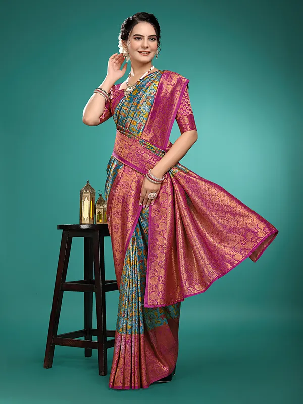 Premium_Nylon_Softy__Banarasi_Silk_Sarees_new_collection_for_wedding_Occasion_with_Gold_Tone_Zari_work_in_a_elegant_Green_Colour_||_Best_collection_of_Sarees_for_women_at_Lowest_Prices_with_Free_Shipping_||_COD_also_available