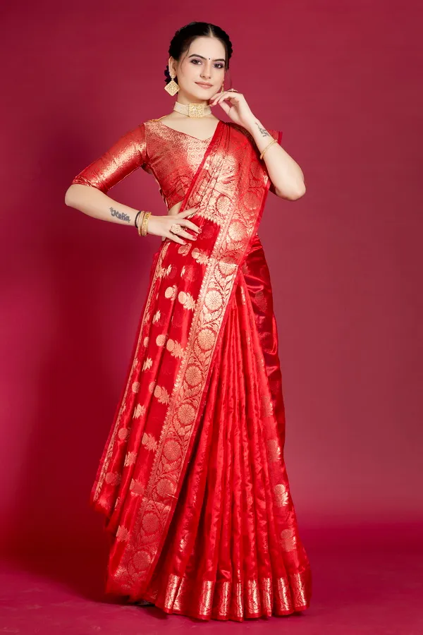 Red_Organza_Saree_For_Women