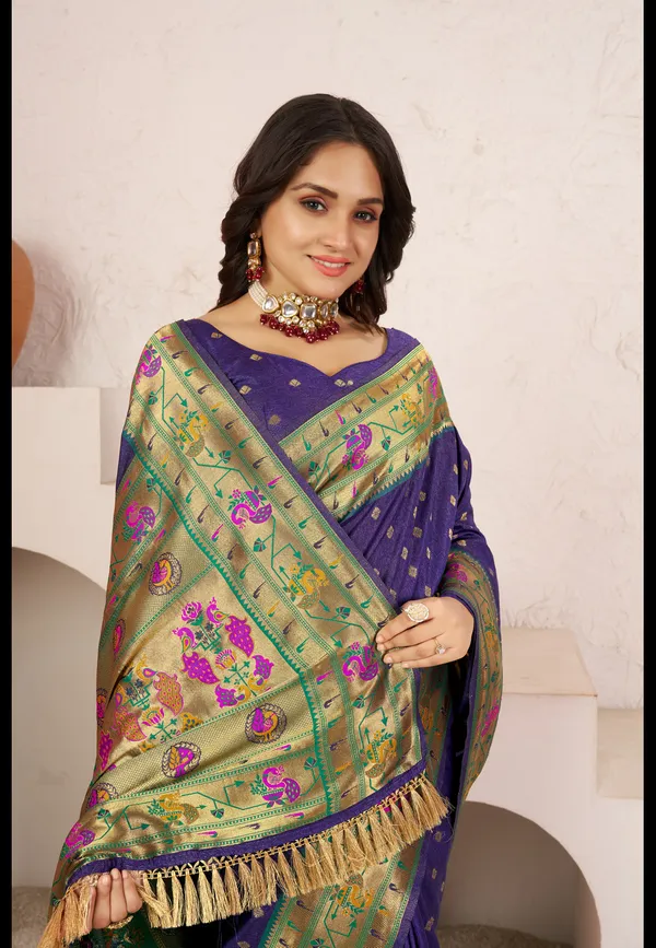 Royal_Navy_Blue_Paithani_Silk_Saree_with_Traditional_Woven_Peacock_&_Floral_Border