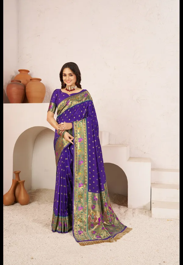 Royal_Navy_Blue_Paithani_Silk_Saree_with_Traditional_Woven_Peacock_&_Floral_Border