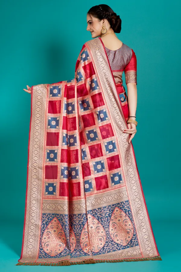 Premium_Organza_Banarasi_Silk_Sarees_new_collection_for_wedding_Occasion_with_Gold_Tone_Zari_work_Beautiful_Saree