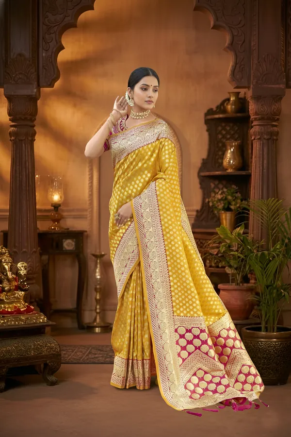 Womens_Yellow_Woven_Saree_with_Embroidered_Blouse_Piece_|_Traditional_Festive_&_Wedding_Wear_Saree