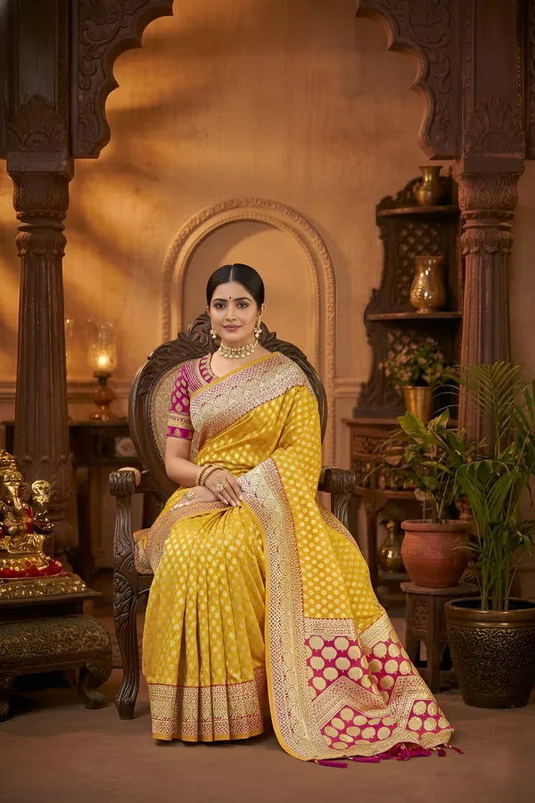 Womens_Yellow_Woven_Saree_with_Embroidered_Blouse_Piece_|_Traditional_Festive_&_Wedding_Wear_Saree