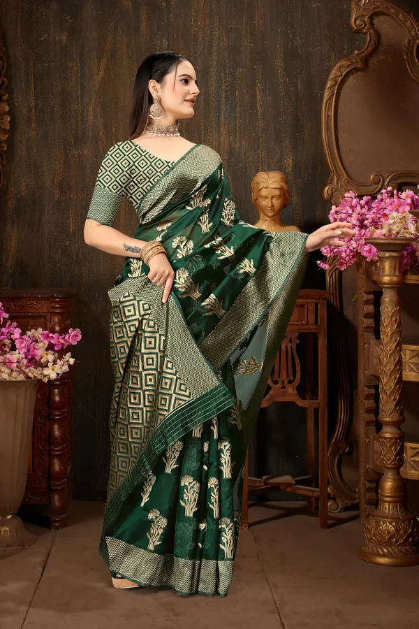 Green_Organza_Saree_For_Women