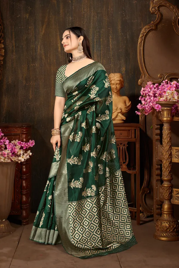 Green_Organza_Saree_For_Women