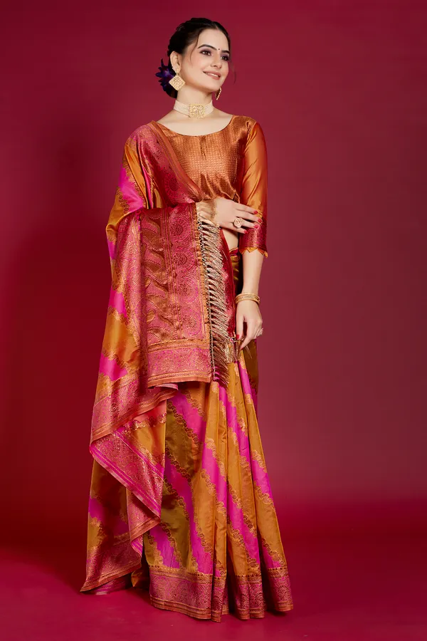 Organza_Saree_with_Blouse_Piece_|_Stylish_Saree_for_Women_Functions