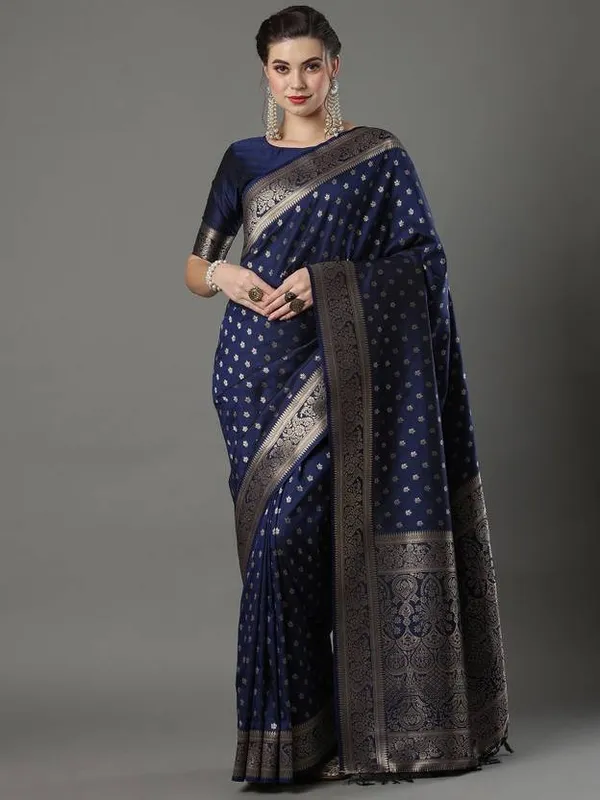 avy_Blue_Banarasi_Silk_Saree_with_Antique_Gold_Zari_Work