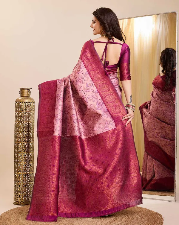 Women's_Banarasi_Silk_Saree_�_Soft_Weaving,_Stylish_Floral_Design,_Blouse_Included