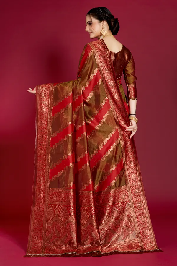 Organza_Saree_with_Blouse_Piece_|_Stylish_Saree_for_Women_Functions