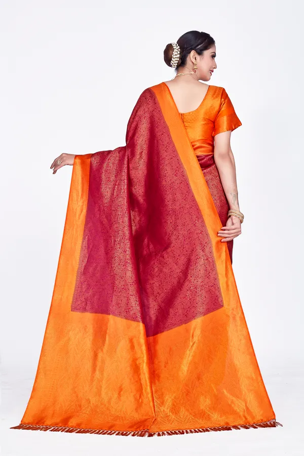 Red_Nylon_Softy_Saree_For_Women