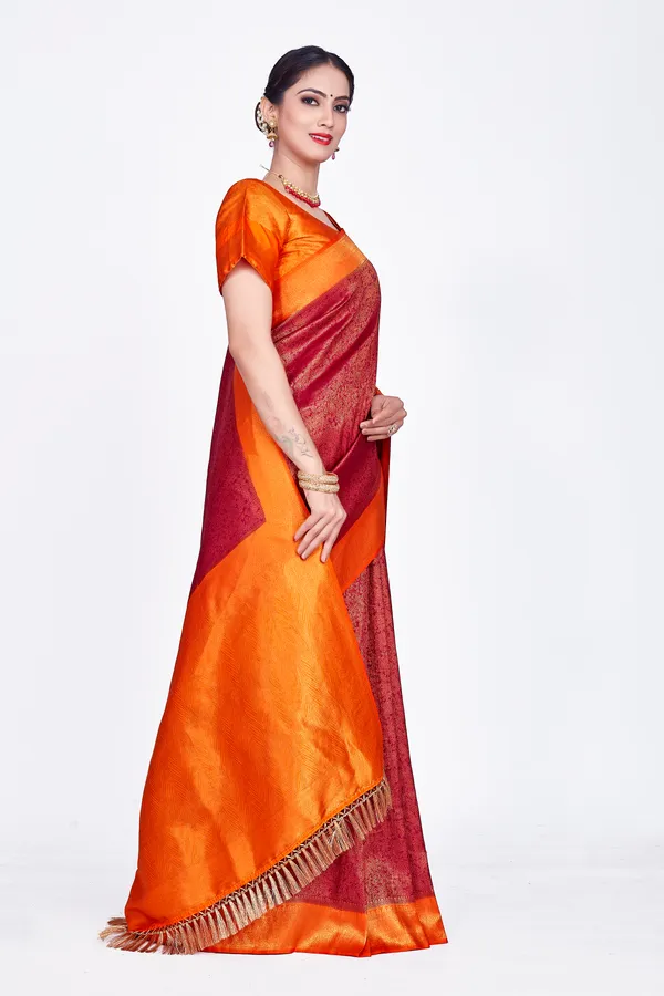 Red_Nylon_Softy_Saree_For_Women